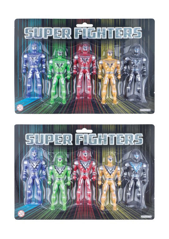 Super Fighter Figures (10cm) 2 Designs / 5 Assorted Colours