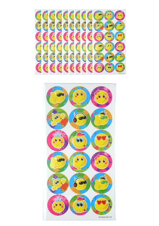 Large Yellow Smile Face Stickers (2.5cm)