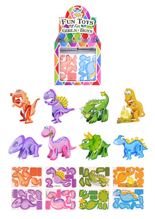 3D Dinosaur Puzzles - 8 Assorted Designs