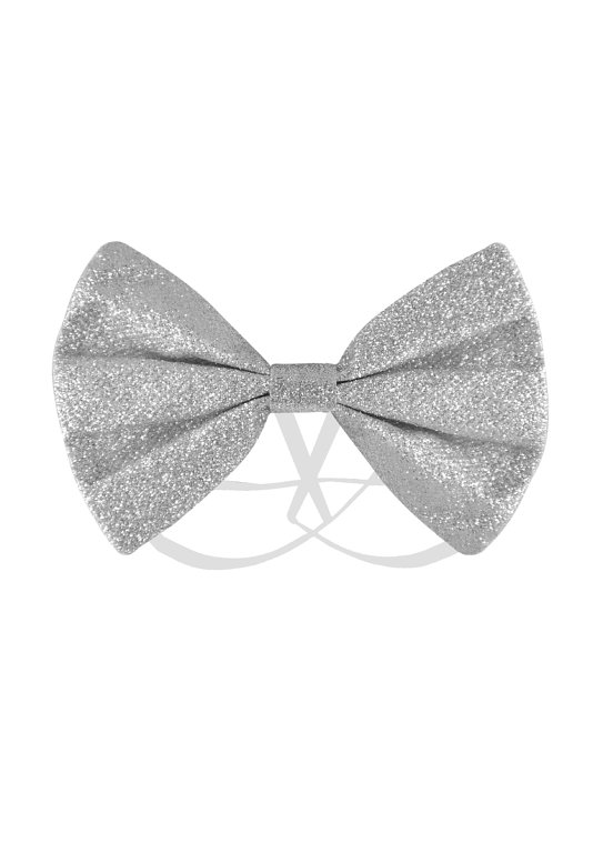 Silver Glitter Bow Tie (12x7cm)