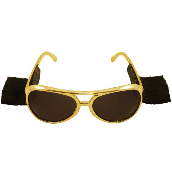 Gold Rock N Roll Glasses with Sideburns (Adult)