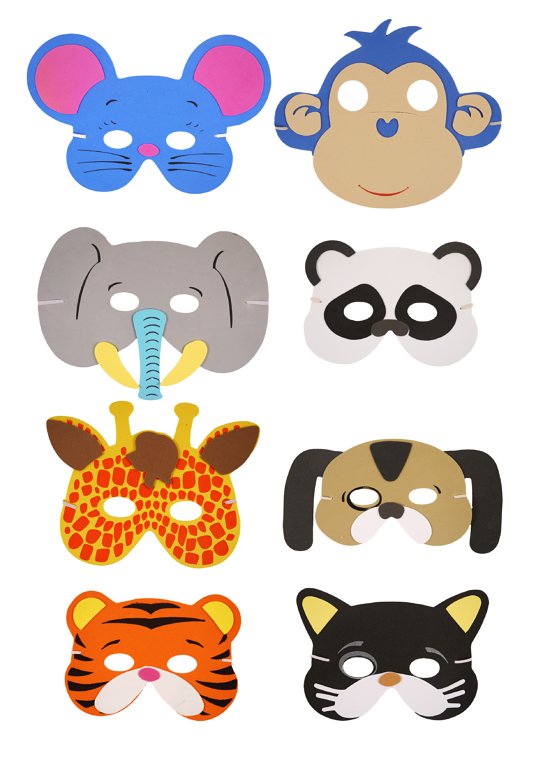 EVA Animal Masks (8 Assorted Designs)