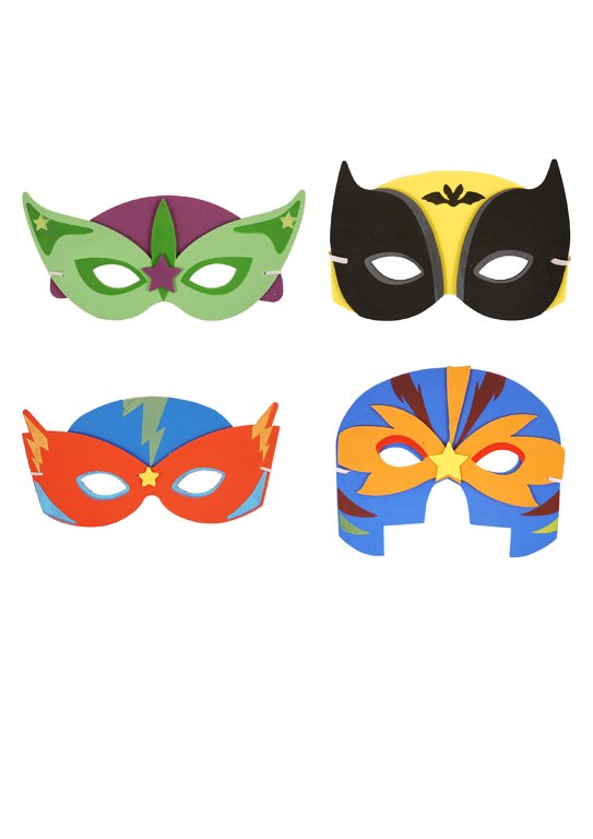 EVA Superhero Masks (4 Assorted Designs)