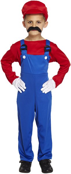 Children's Red Super Workman Costume (Medium / 7-9 Years)