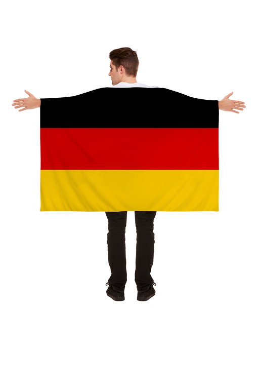 German Flag Cape (5ft x 3ft) Fancy Dress and Sporting Events Accessory