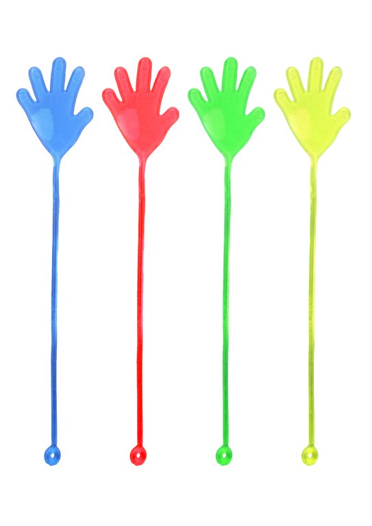 Stretch Sticky Hands with Cord (6cm) 4 Assorted Colours