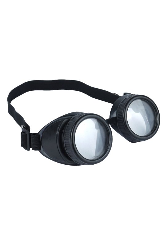 Pilot Goggles (One Size) Black Frame with Clear Lenses
