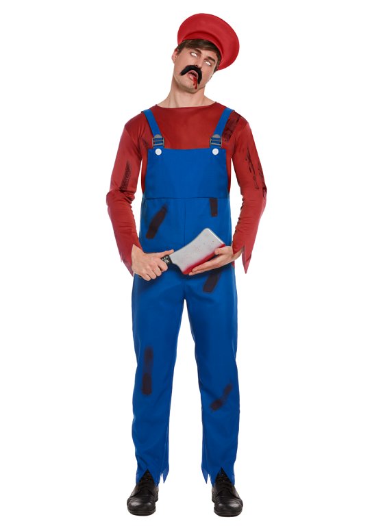 Zombie Super Workman (Red) (One Size) Adult Fancy Dress Costume