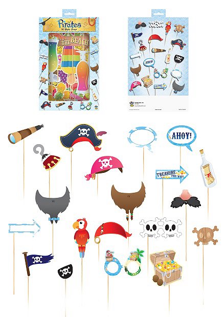 Pirate Photo Booth Props with Sticks (Assorted Designs)