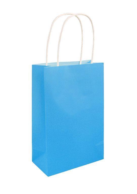 Neon Blue Paper Party Bag with Handles