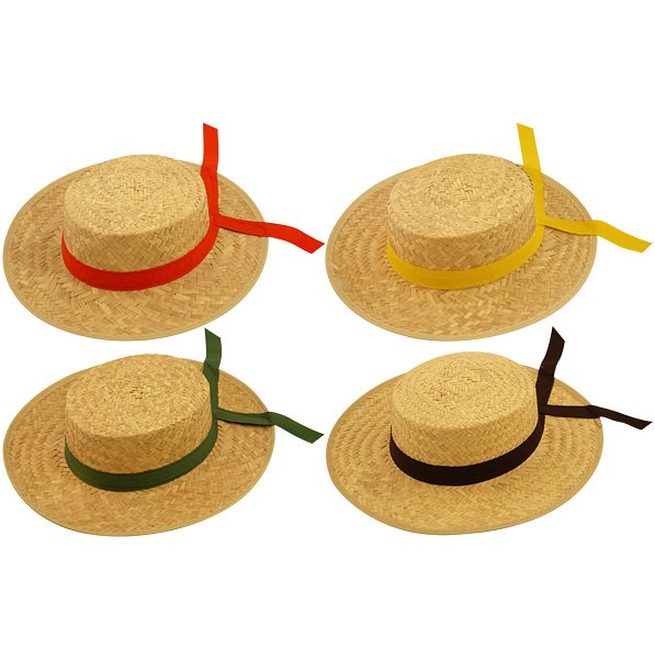Venetian Gondolier Hats with Ribbons (4 Assorted Colours)