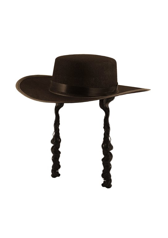 Orthodox Jewish Hat with Curls (Adult)