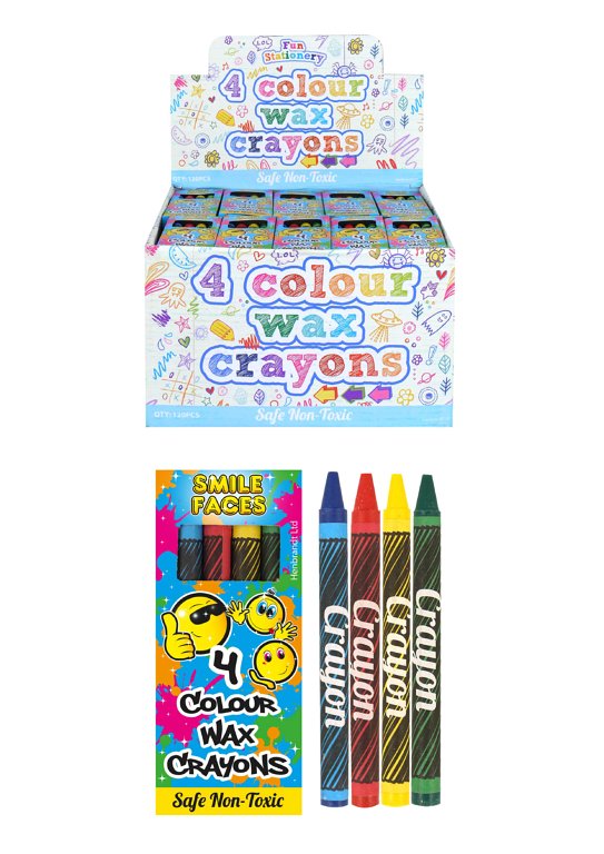 Smile Design 6 Packets Of Wax Crayons Toy Loot/Party Bag Fillers 