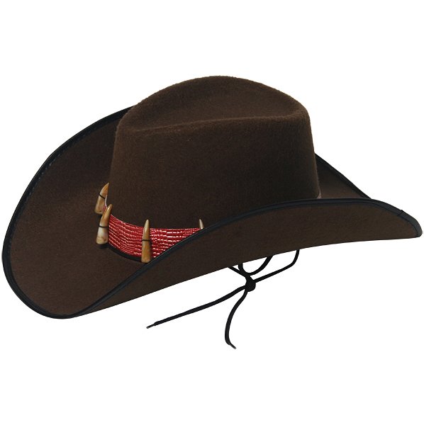 Brown Cowboy Hat with Teeth (Adult)