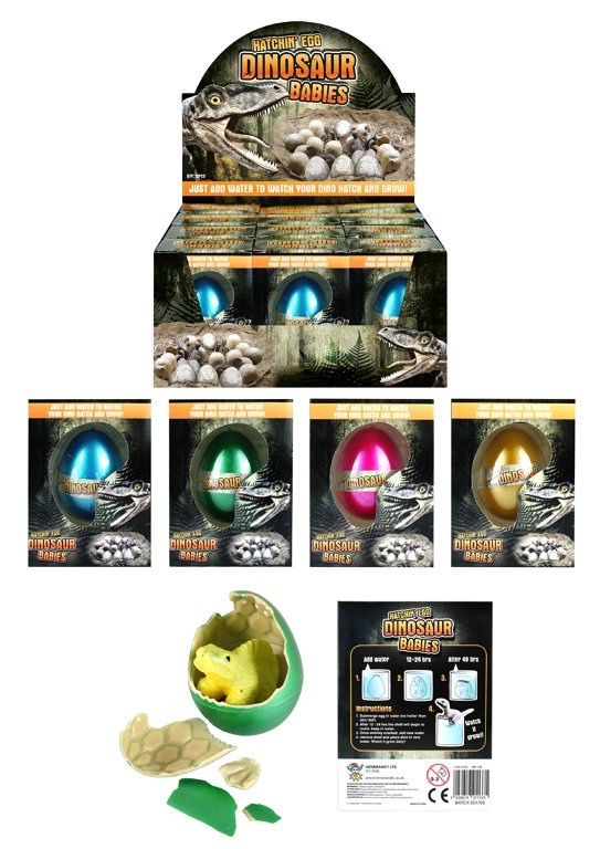 Hatching Dinosaur Eggs - 4 Assorted Colours and 6 Assorted Designs