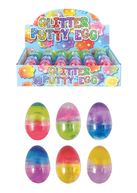 Two Tone Glitter Putty Eggs (6x4cm)