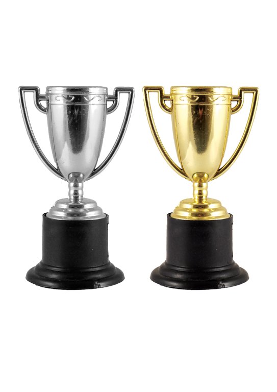 Mini Trophies (10cm) Assorted Gold and Silver