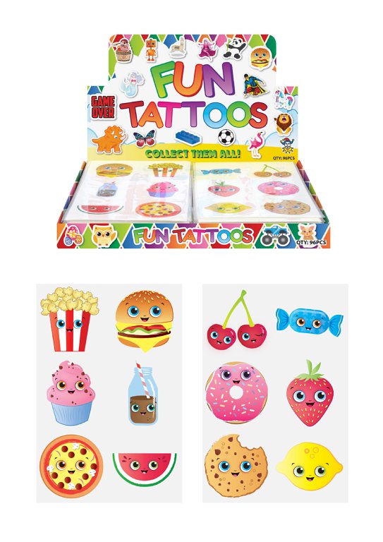 Mini Foodie Faces Temporary Tattoo Sheets (4cm) Assorted Designs