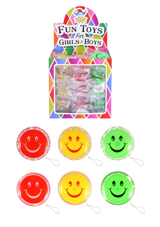 Return Tops with Smiling Faces (4.8cm) 3 Assorted Colours