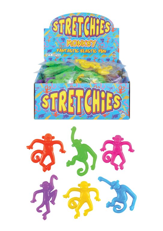 Stretch Monkeys (9cm) 6 Assorted Colours