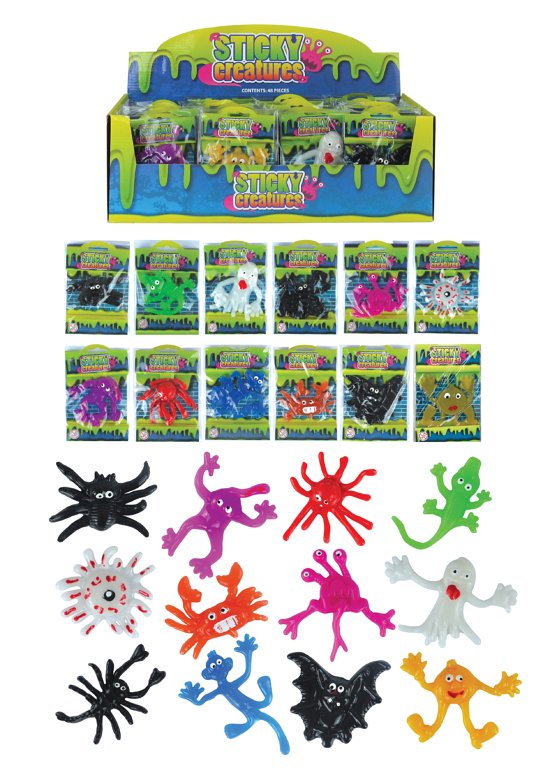 Sticky Creatures (9-11cm) 12 Designs and Assorted Colours