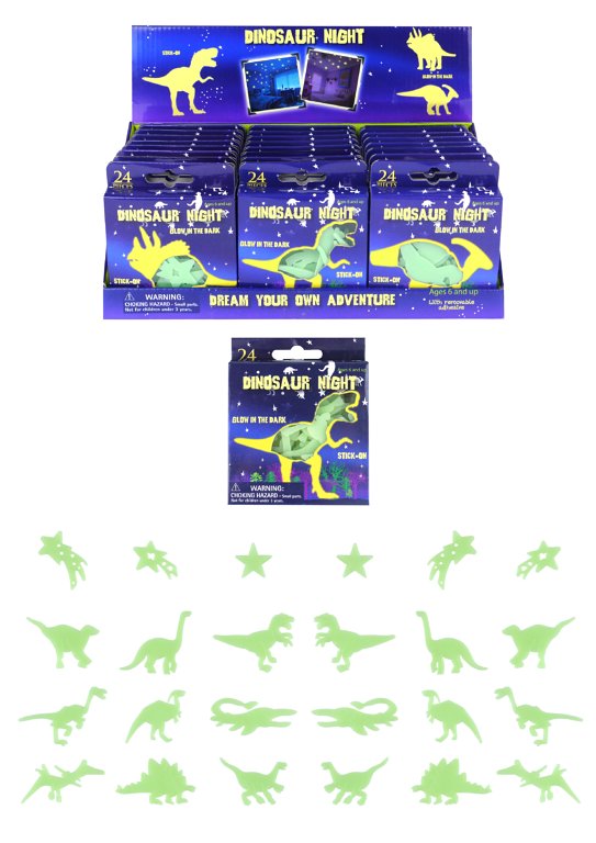 Glow in the Dark Dinosaur Shapes (5-6.5cm) 24 Piece Boxes