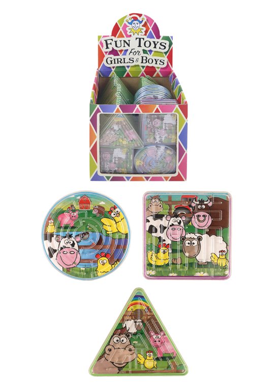 Farm Puzzle Mazes (3 Assorted Shapes and Designs)