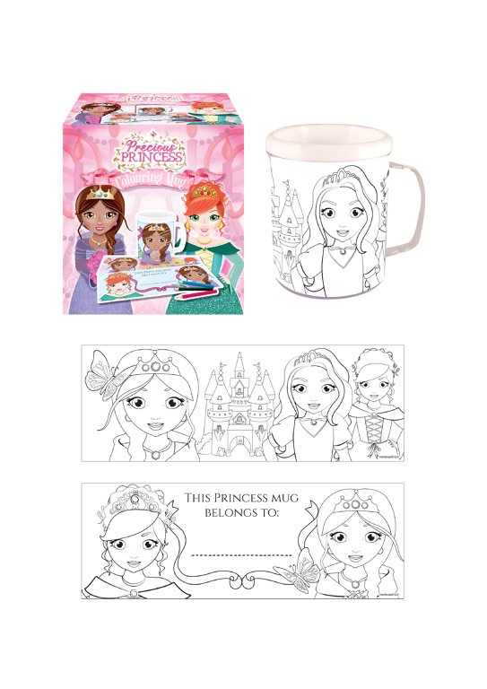 Princess Colouring Mug with 2 Assorted Designs