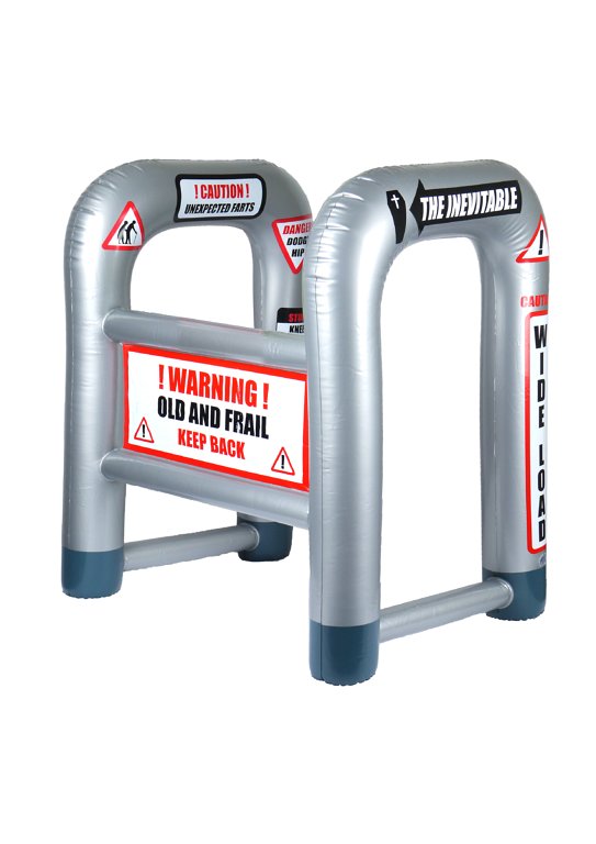 Inflatable Walking / Zimmer Frame with 'Warning' Design (58cm x 45cm x 88cm)