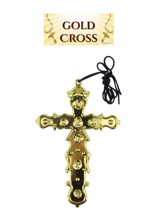 Gold Cross Necklace (16cm) with 74cm cord