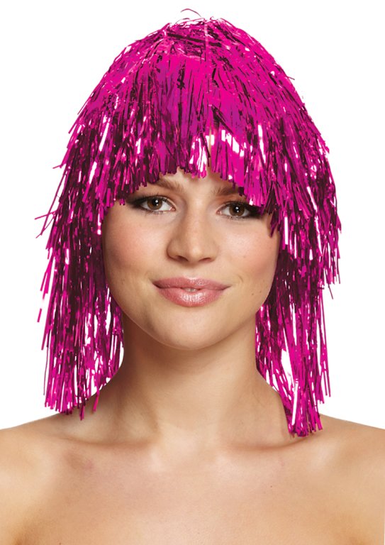 Hot Pink Tinsel Wig (20g)