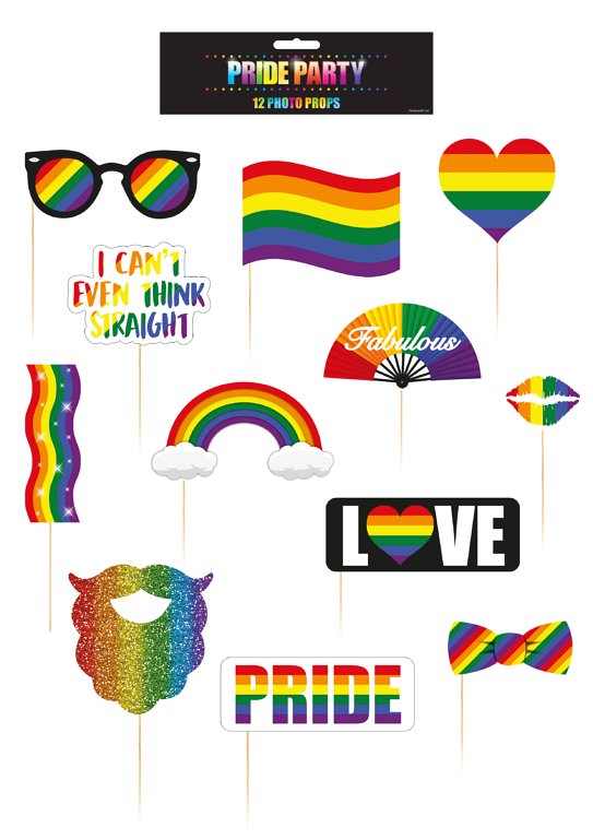 Pride Photo Booth Props with Sticks (Assorted Designs)