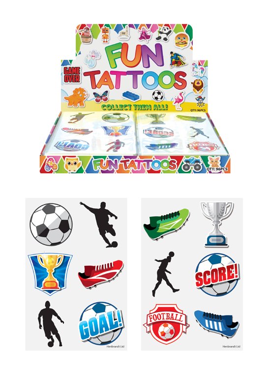 Mini Football Temporary Tattoo Sheets (4cm) Assorted Designs