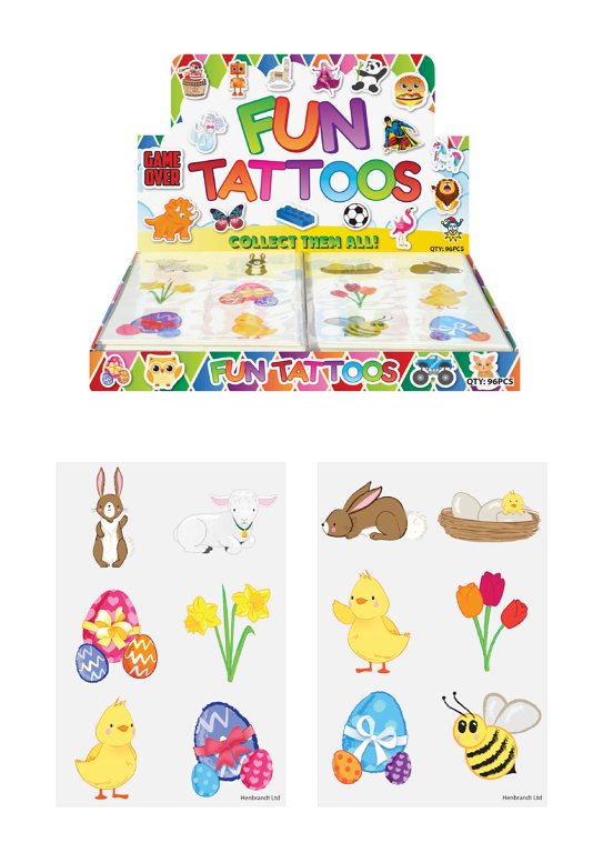 Mini Easter Temporary Tattoo Sheets (6 tattoos) Assorted Designs