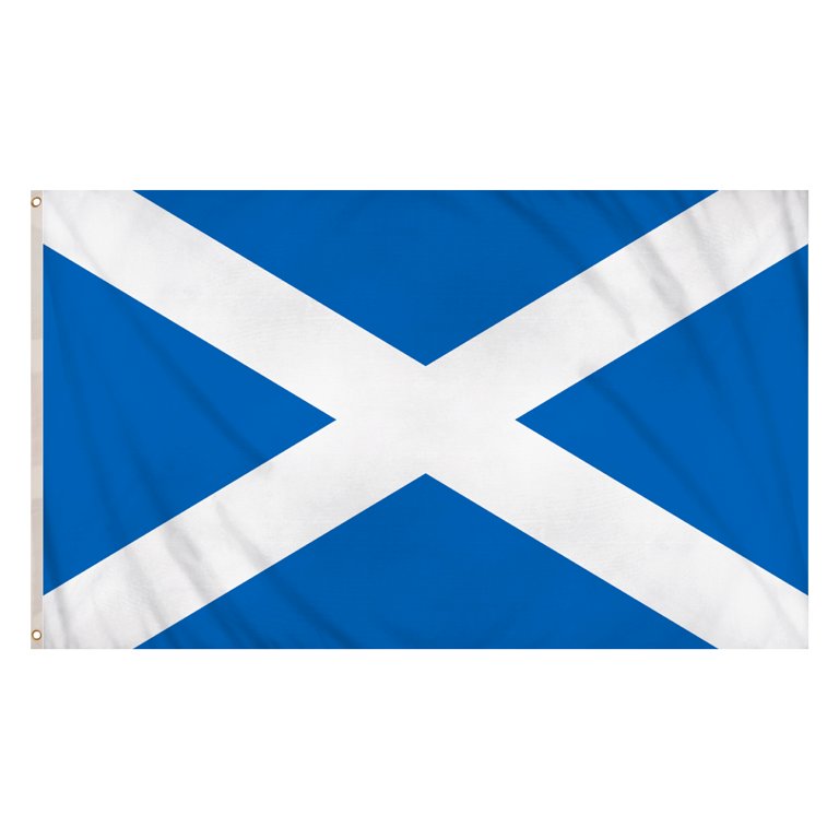 Scotland St Andrew's Cross Flag (5ft x 3ft) Polyester, double stitched seam, metal eyelets
