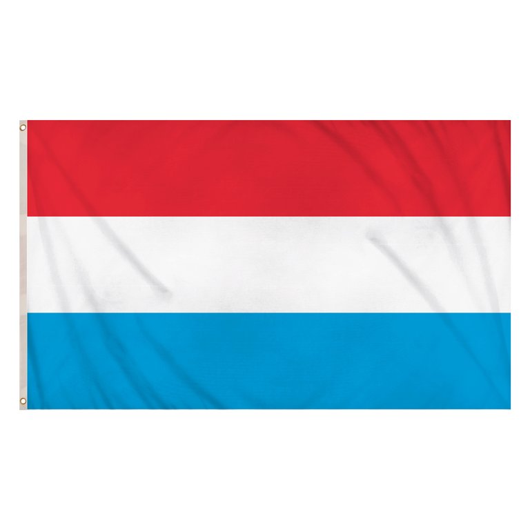Luxembourg Flag (5ft x 3ft) Polyester, double stitched seam, metal eyelets