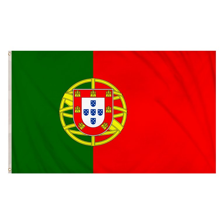 Portugal Flag (5ft x 3ft) Polyester, double stitched seam, metal eyelets