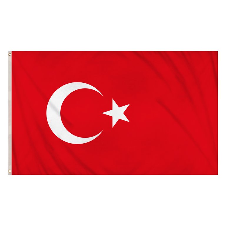 Turkey Flag (5ft x 3ft) Polyester, double stitched seam, metal eyelets
