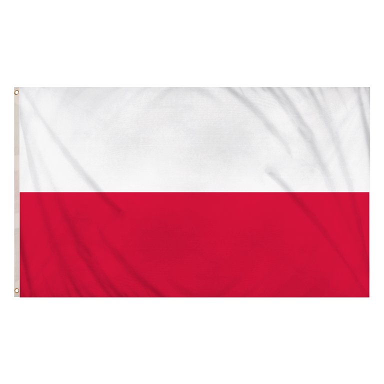 Poland Flag (5ft x 3ft) Polyester, double stitched seam, metal eyelets