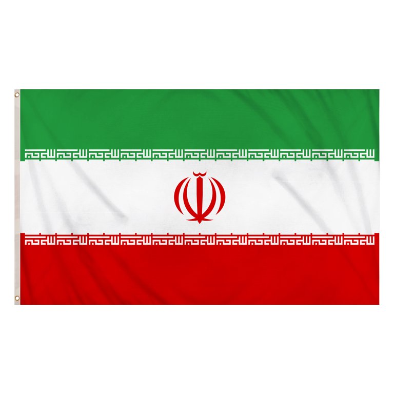 Iran Flag (5ft x 3ft) Polyester, double stitched seam, metal eyelets