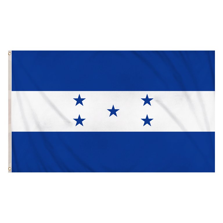 Honduras Flag (5ft x 3ft) Polyester, double stitched seam, metal eyelets