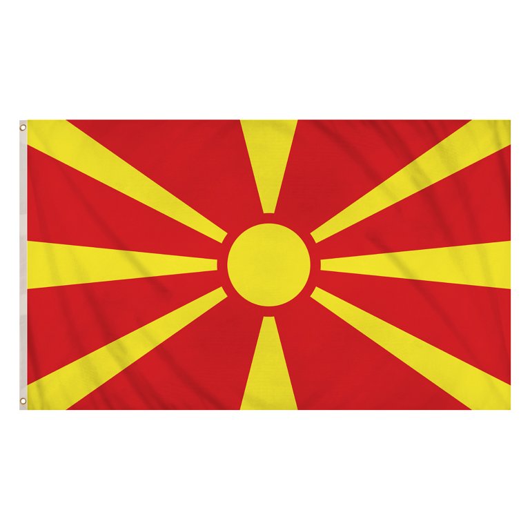 Republic Of Macedonia Flag (5ft x 3ft) Polyester, double stitched seam, metal eyelets