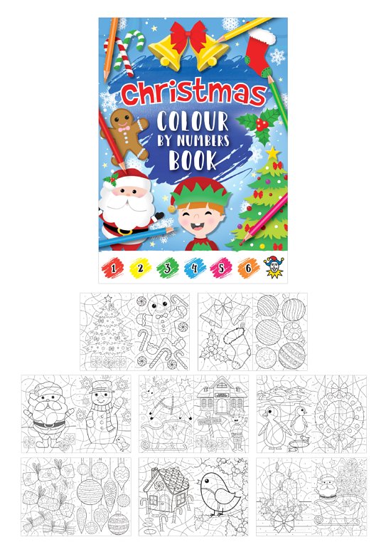 Mini Christmas Colour-By-Numbers Colouring Books (10.5cm x 14.5cm)