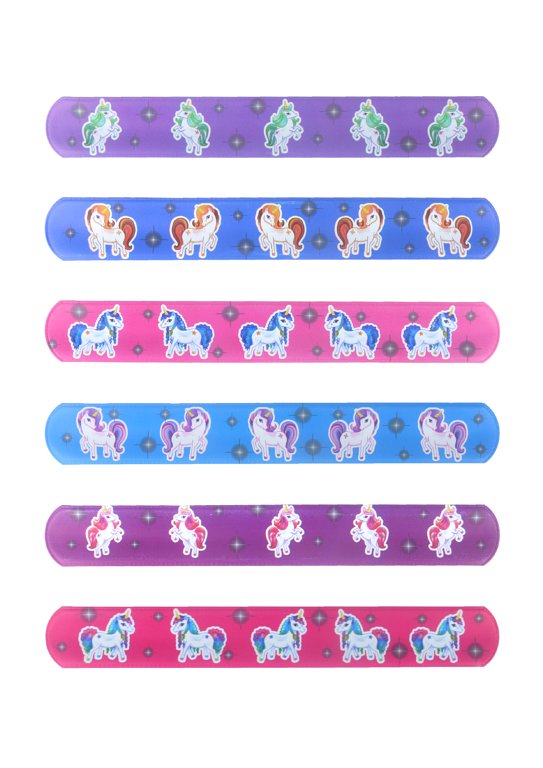 Unicorn Snap Bracelets with Print (6 Assorted Designs)