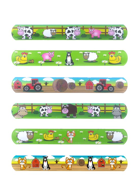 Farm Animal Snap Bracelets with Print (6 Assorted Designs)