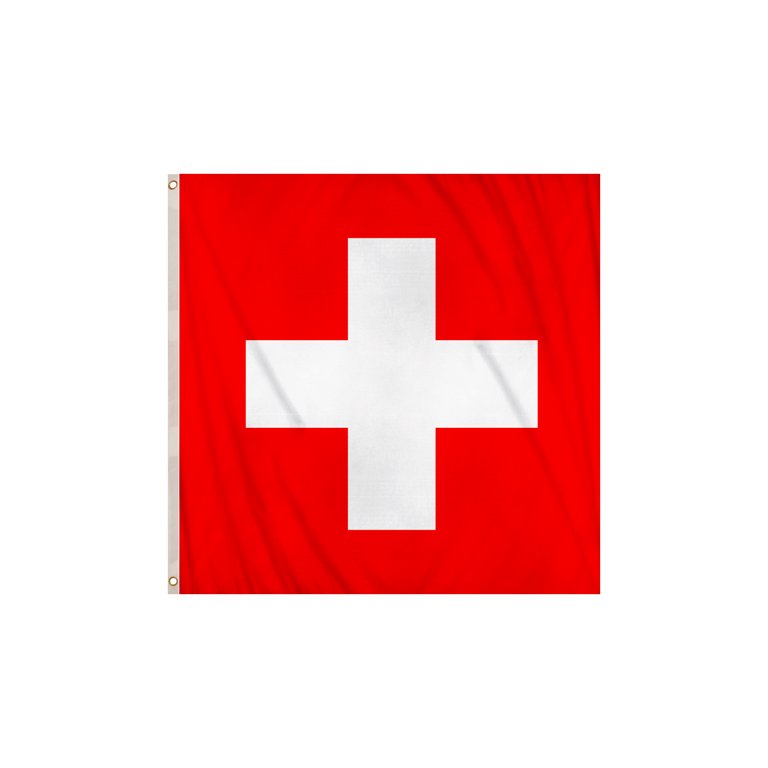 Switzerland Flag (3ft x 3ft) Polyester, double stitched seam, metal eyelets