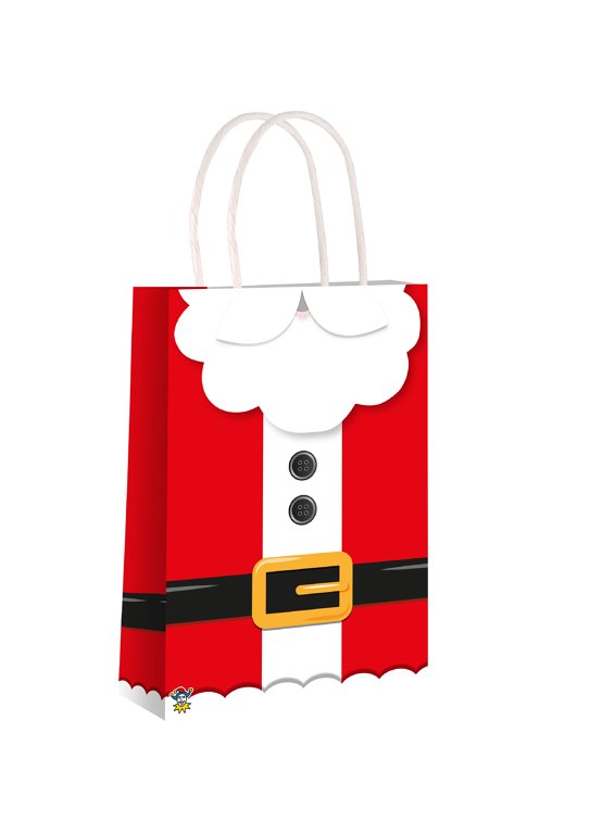 Santa Claus Christmas Paper Bag with Handles