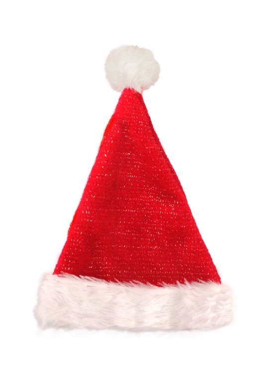 Deluxe Fluffy Santa Hat with Glitter (Adult)