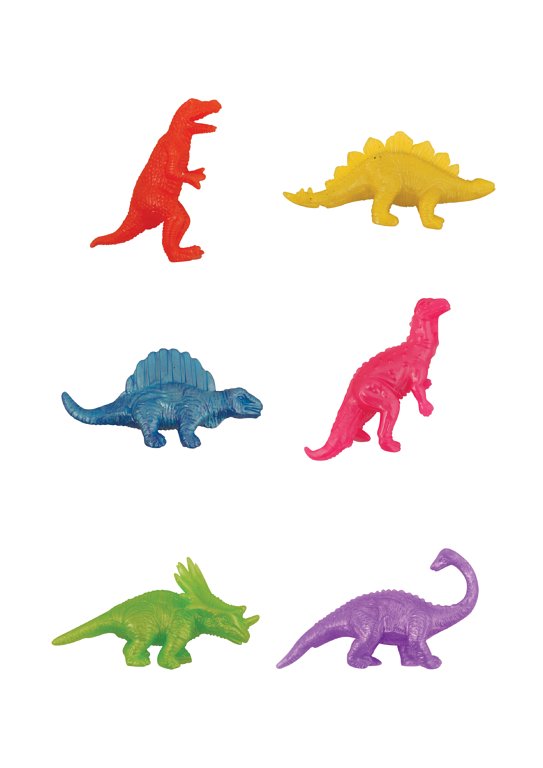 Stretch Dinosaurs (6-7cm) 6 Assorted Designs / 6 Assorted Colours