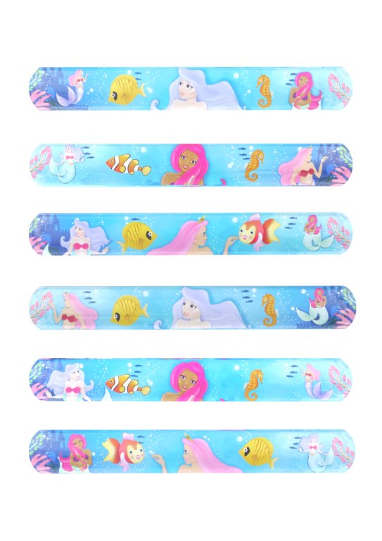 Mermaid Snap Bracelets with Print (6 Assorted Designs)
